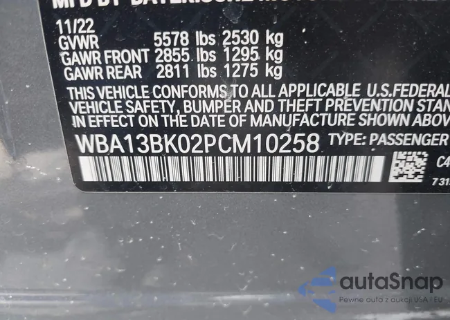 WBA13BK02PCM10258: 43085198