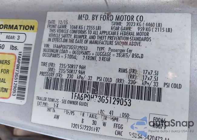 1FA6P0H73G5129053: 43085250