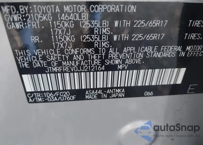 JTMRFREV0JJ212164: 43085403