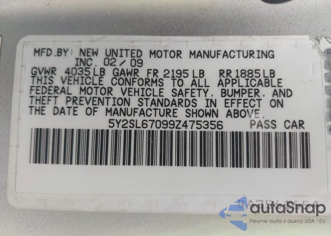 5Y2SL67099Z475356: 43085411