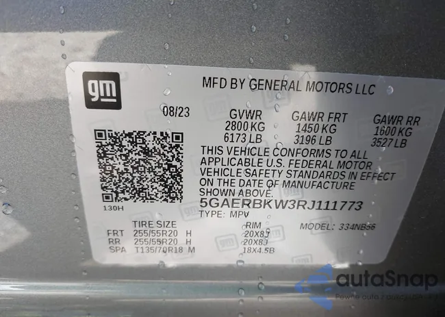 5GAERBKW3RJ111773: 43085589