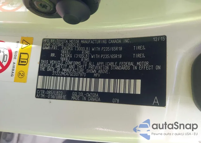 2T2ZZMCA7GC007970: 43085601