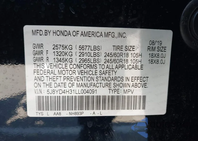 5J8YD4H31LL004091: 43085607