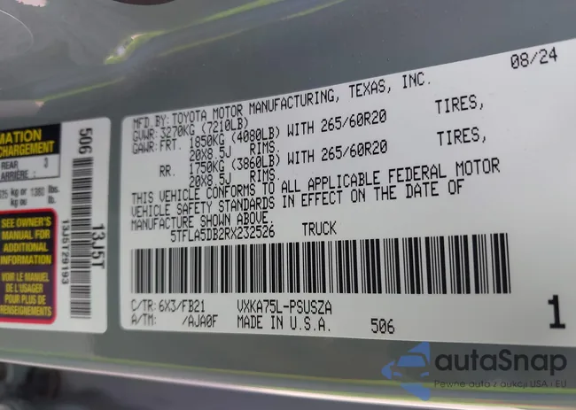 5TFLA5DB2RX232526: 43084772