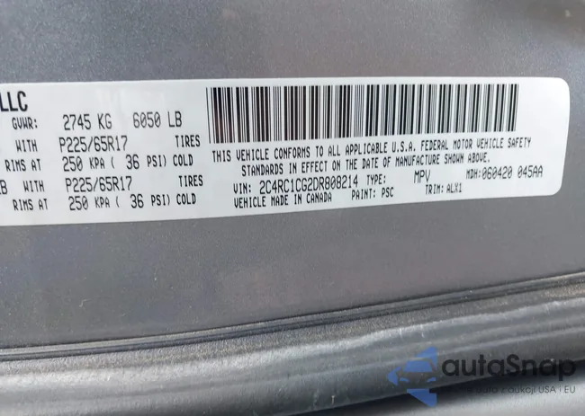 2C4RC1CG2DR808214: 43084873