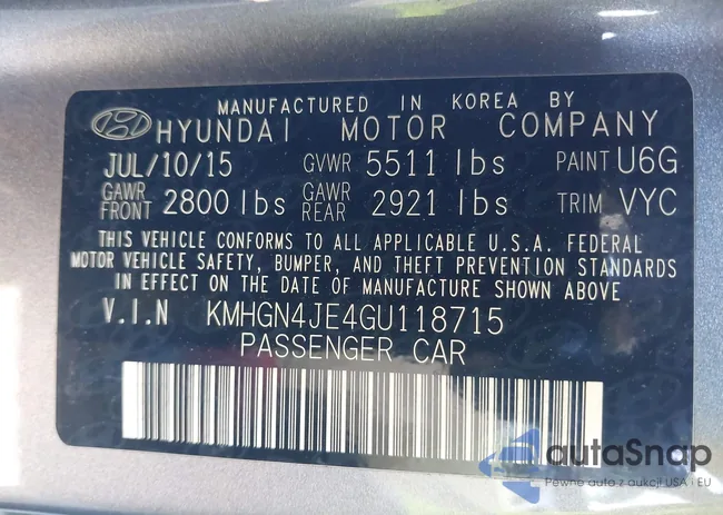 KMHGN4JE4GU118715: 43086307