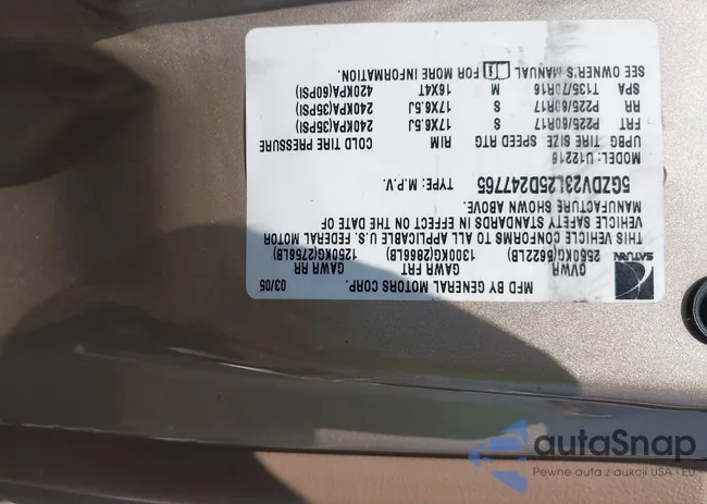 5GZDV23L25D247765: 43086405