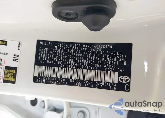 5YFEPRAE6LP119441: 43086472