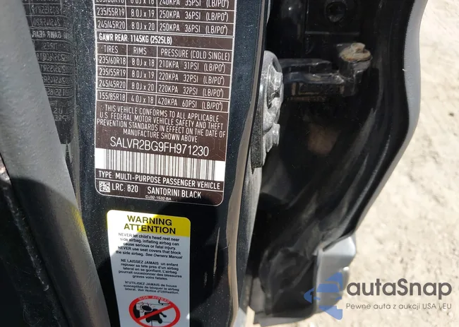 SALVR2BG9FH971230: 43086575