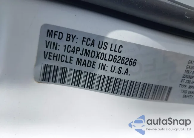 1C4PJMDX0LD626266: 43086644