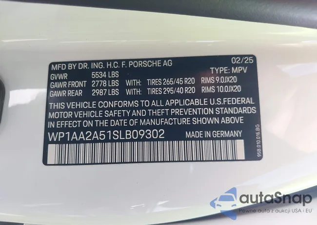 WP1AA2A51SLB09302: 43086664