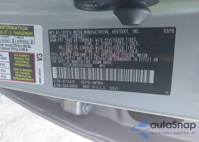 4T3ZK3BB7AU026898: 43085806