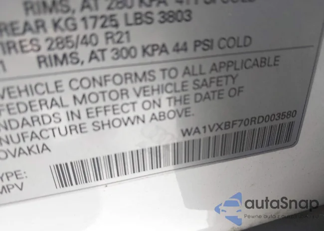 WA1VXBF70RD003580: 43085820