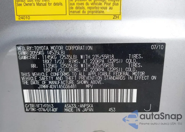 JTMRF4DV1A5036481: 43085843