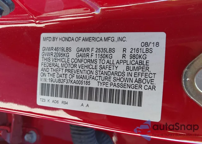 19UUB2F37KA005185: 43085861