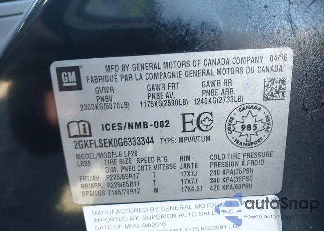 2GKFLSEK0G6333344: 43085876