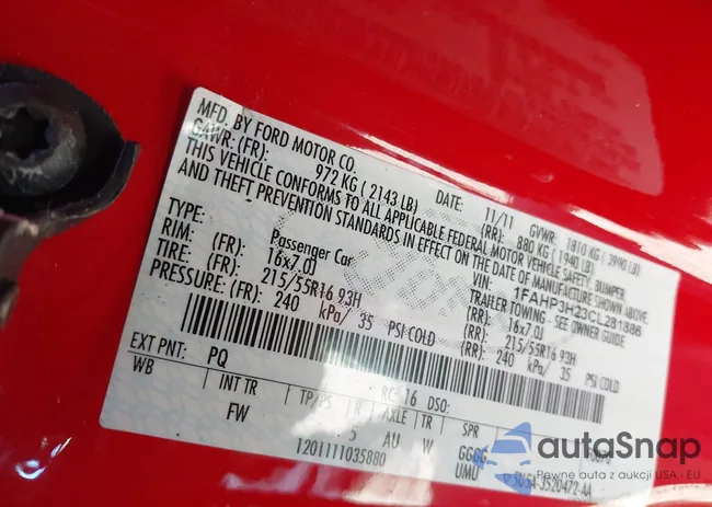 1FAHP3H23CL281886: 43085898