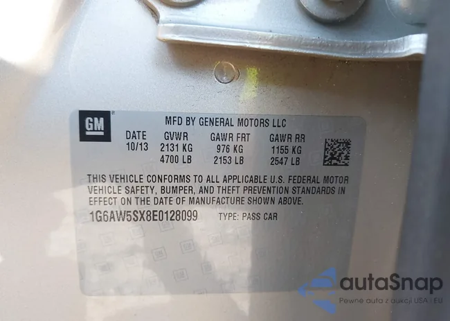 1G6AW5SX8E0128099: 43085916