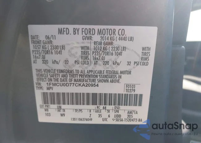 1FMCU0D77CKA20954: 43086036