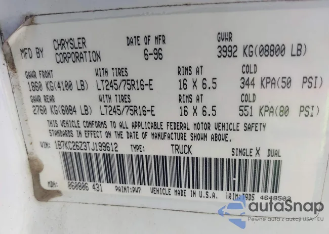 1B7KC26Z3TJ199612: 43086044