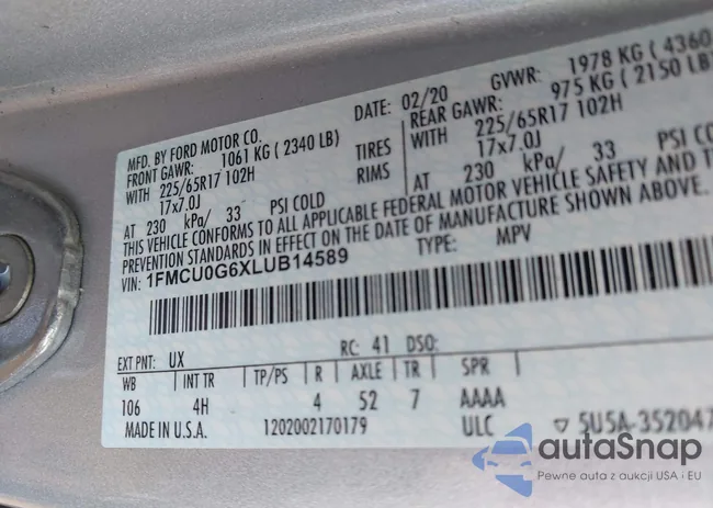 1FMCU0G6XLUB14589: 43086048