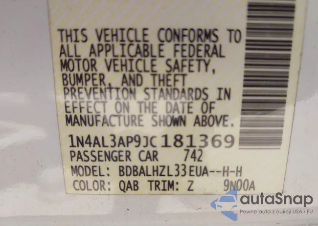 1N4AL3AP9JC181369: 43086077