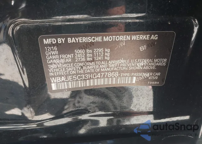 WBAJE5C33HG477868: 43086108