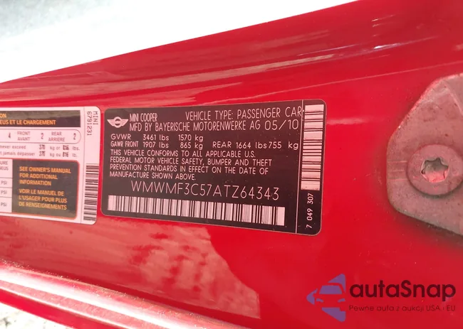 WMWMF3C57ATZ64343: 43086133