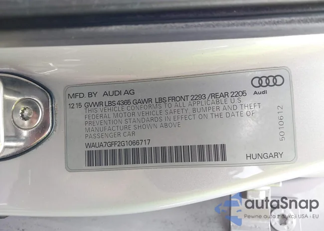 WAUA7GFF2G1066717: 43087150