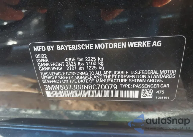 3MW5U7J00N8C70079: 43087154