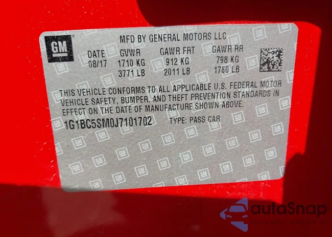 1G1BC5SM0J7101702: 43087267