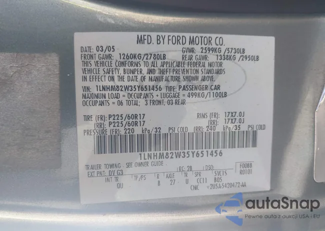 1LNHM82W35Y651456: 43087330