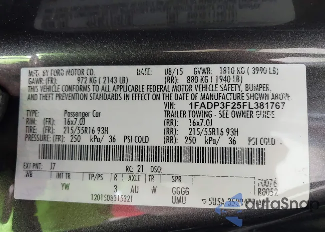 1FADP3F25FL381767: 43087346