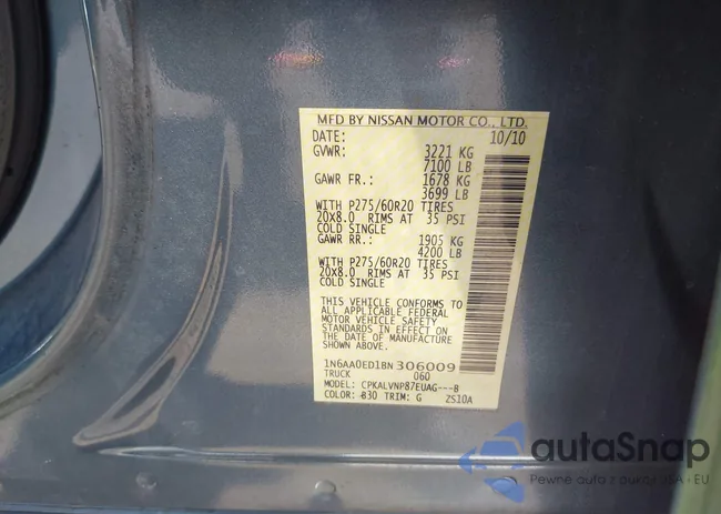 1N6AA0ED1BN306009: 43087370