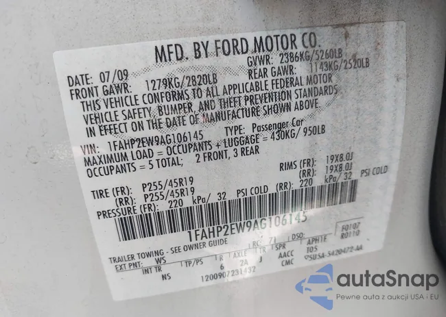 1FAHP2EW9AG106145: 43087412