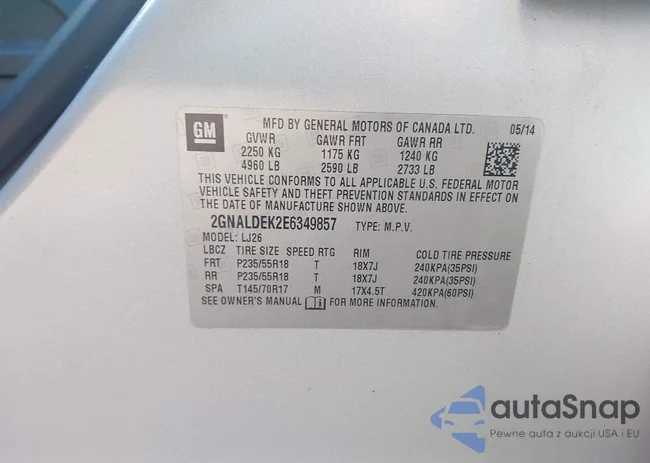 2GNALDEK2E6349857: 43087419