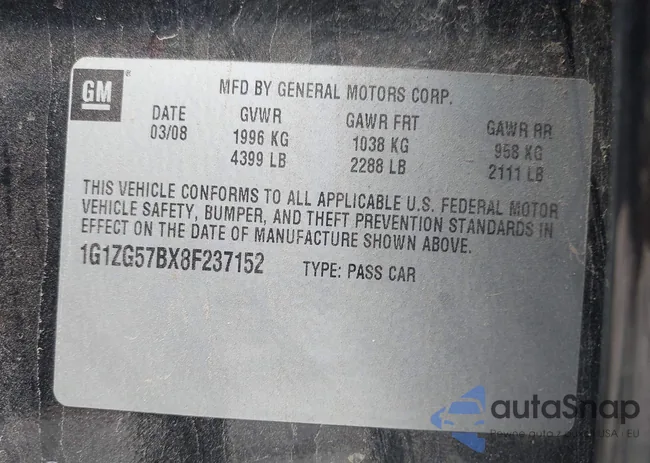 1G1ZG57BX8F237152: 43087446