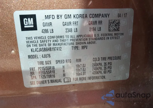 KL4CJASB6HB197412: 43087479