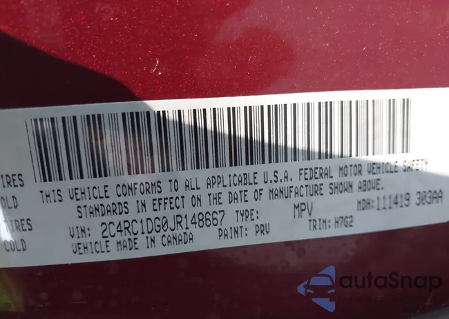 2C4RC1DG0JR148667: 43087513