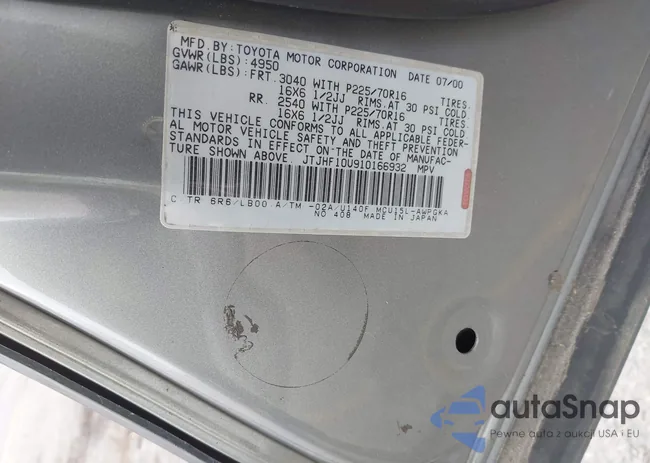 JTJHF10U910166932: 43087516