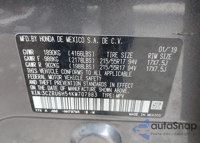 3CZRU6H54KM707983: 43087530