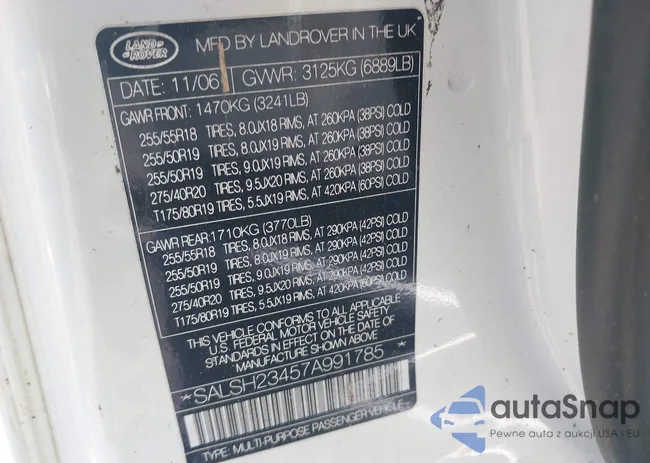 SALSH23457A991785: 43087532