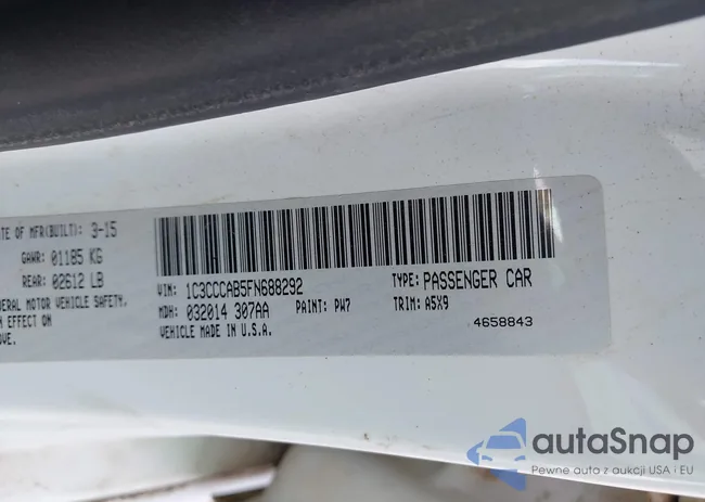 1C3CCCAB5FN688292: 43087589