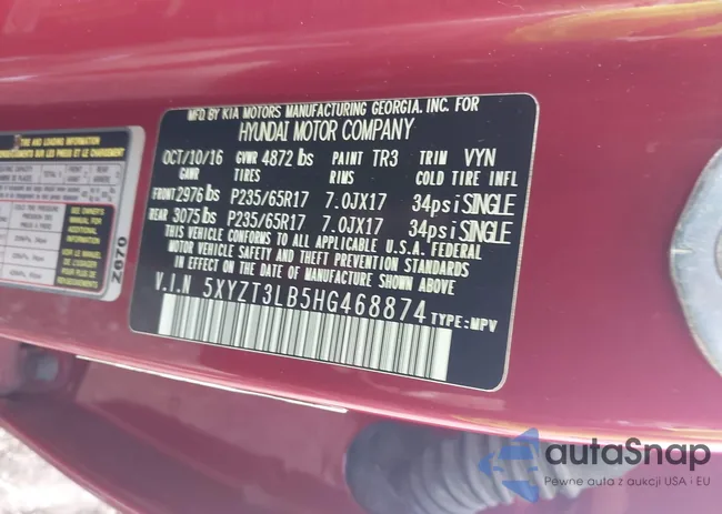 5XYZT3LB5HG468874: 43087601