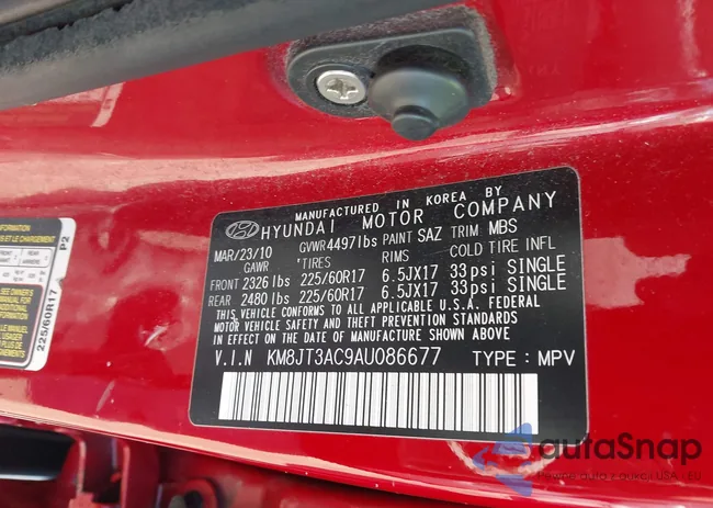 KM8JT3AC9AU086677: 43087613