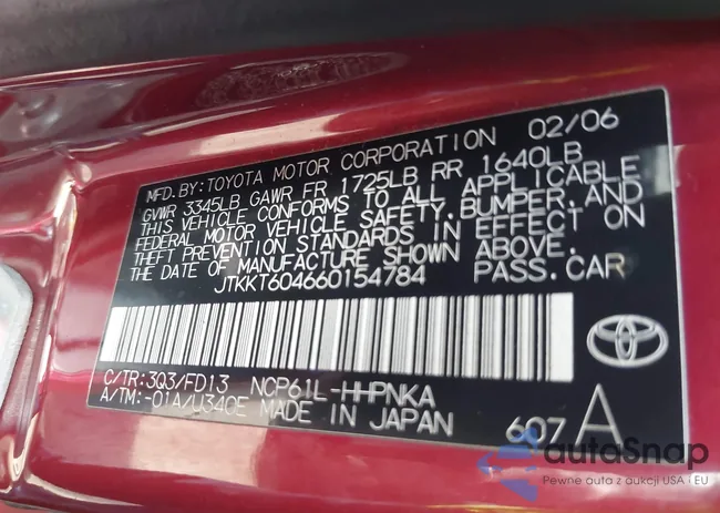 JTKKT604660154784: 43087673