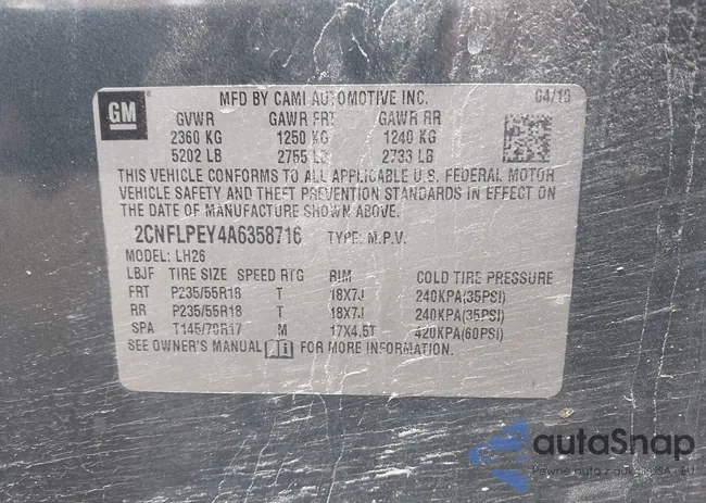 2CNFLPEY4A6358716: 43087693