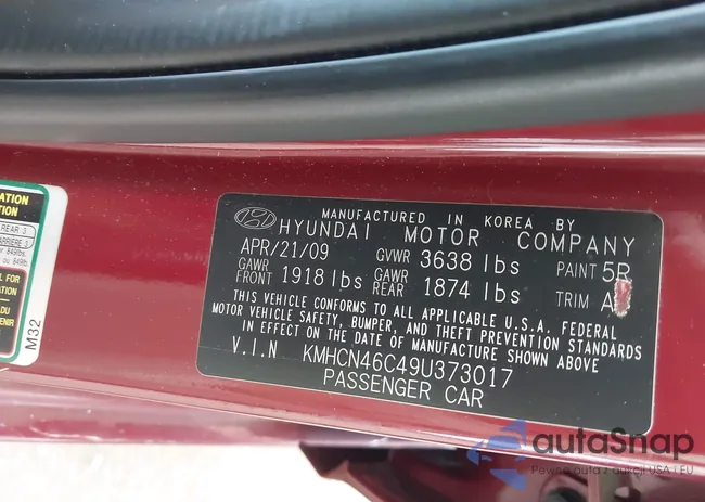 KMHCN46C49U373017: 43087725