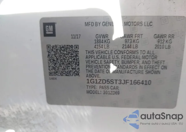 1G1ZD5ST3JF166410: 43086749