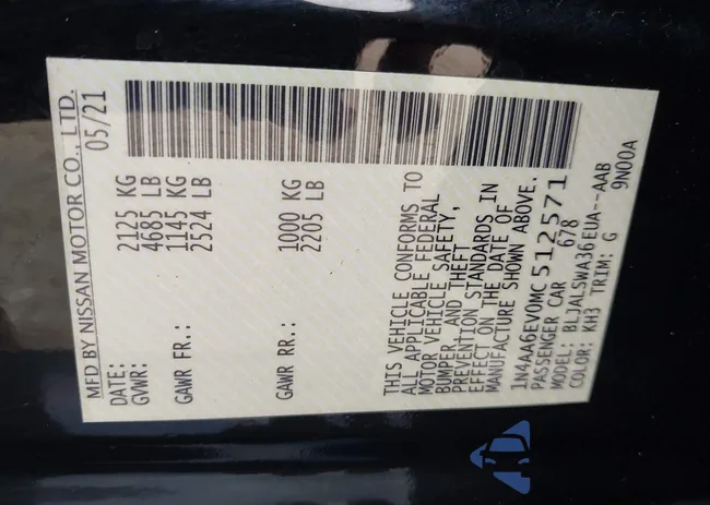 1N4AA6EV0MC512571: 43086774